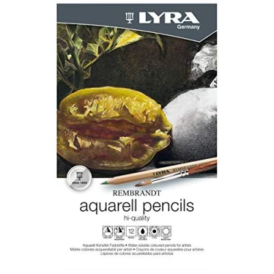 Abbildung von LYRA 2011120 Rembrandt Aquarell Metalletui mit 12 Aquarellstiften, farbig sortiert