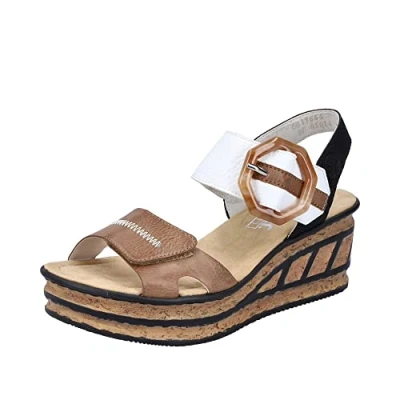 Abbildung von Rieker Sandalette, Sommerschuh, Sandale, Keilabsatz, im modischen Look