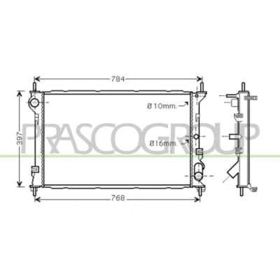 Abbildung von PRASCO FD930R003 Kühler, Motorkühlung Aluminium 701mm 396mm 34mm Kühlrippen mechanisch gefügt FORD: Transit Connect Mk1 Kastenwagen