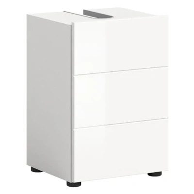 Abbildung von möbelando Waschbeckenunterschrank &gt;Vira&lt; in Weiß Hochglanz 38x56x34cm (BxHxT)