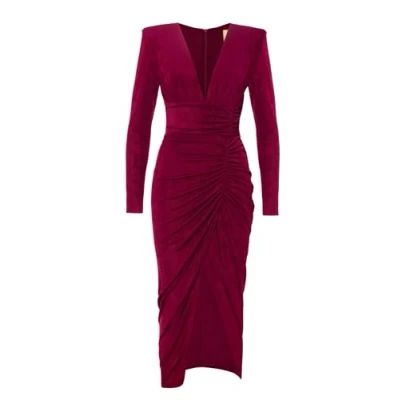 Abbildung von Swing Fashion Phänomenal Kastanienbraunes Tailliertes Nicol Midikleid mit Langen Ärmeln 42(XL) Ideal für eine Party, einen Abend Freunden
