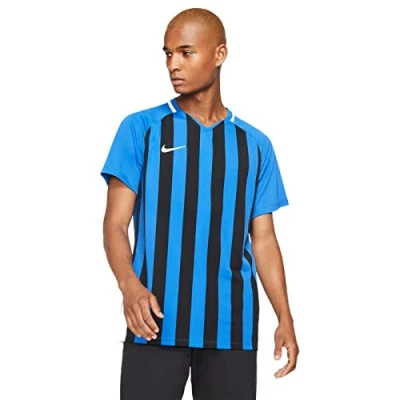 Abbildung von Nike Herren Striped Division III SS Trikot, Königsblau / Schwarz Weiß, L