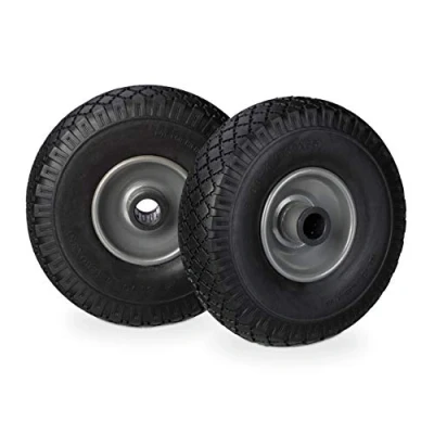 Abbildung von relaxdays Sackkarren Rad Sackkarrenrad Vollgummi im 2er Set, Schwarz Grau