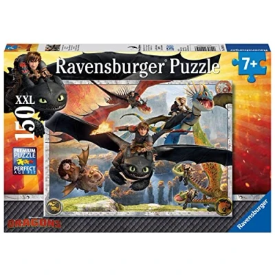 Abbildung von Ravensburger Kinderpuzzle 10015 Drachenzähmen leicht gemacht Dragons Puzzle für Kinder ab 7 Jahren, mit 150 Teilen im XXL Format