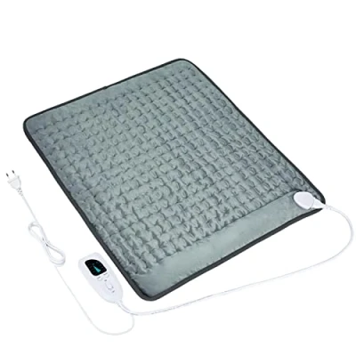 Abbildung von Letitwell Heizkissen, Wärmekissen für trockene und feuchte, Rücken Nacken Schulter Bauch weiche Flanelloberfläche (50 X 60 cm), Plüsch, Dunkelgrau