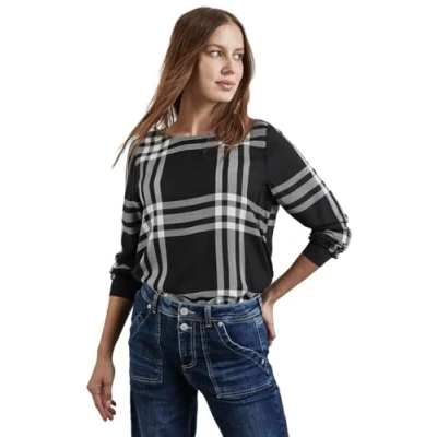 Abbildung von Street One Karierte Bluse, Damen, Größe: 42, Schwarz