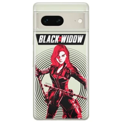 Abbildung von ERT GROUP Handyhülle für Google Pixel 7 Original und offiziell Lizenziertes Marvel Muster Black Widow 008 optimal an die Form des Handy angepasst, teilweise transparent