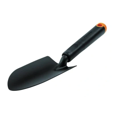 Abbildung von Fiskars Blumenkelle, Für harte Böden, Länge 30 cm, Langlebiger Stahlkopf/Kunststoff Griff, Schwarz/Orange, Ergo, 1027017