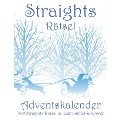 Abbildung von Straights Rätsel: Stradoku Rätselbuch Adventskalender zu Weihnachten in den Schwierigkeitsstufen leicht, mittel &amp; schwer für Kinder und Erwachsene (Straights Adventskalender)