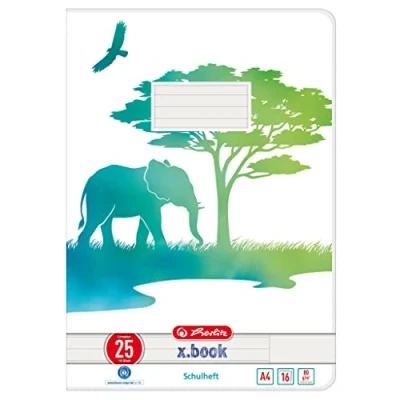 Abbildung von Schulheft A4 GREENline 16 Blatt Lineatur 25 Motiv Elefant