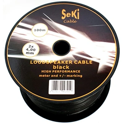 Abbildung von Lautsprecherkabel schwarz 2X 4,00mm² 100M Spule