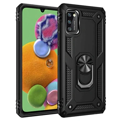 Abbildung von cofi1453® Silikon TPU Slim Case mit 360 Grad Ring Ständer Schutzhülle Kickstand Handyhülle Magnetische Autohalterung kompatibel iPhone 12 Pro Max Schwarz
