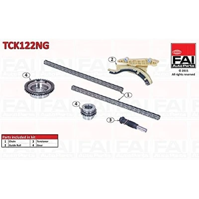 Abbildung von FAI AutoParts TCK122NG Steuerkettensatz ohne Dichtungen, mit Zahnrädern Simplex, Bolzenkette FORD: Transit Connect Mk1 Kastenwagen, Focus 2 Schrägheck