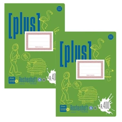 Abbildung von Formati Plus Rechenheft R.400 A4 20 Blatt, 5 mm kariert, 2 Stück, aus 100% Recyclingpapier, für die Grundschule