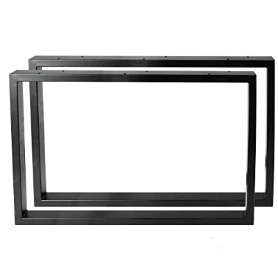 Abbildung von Montixx® 2X (1 Paar) Quadrat Couchtisch &amp; Tischkufen Bank Tischuntergestell B 50cm x H 40cm schwarz Eisen Pulverbeschichtet