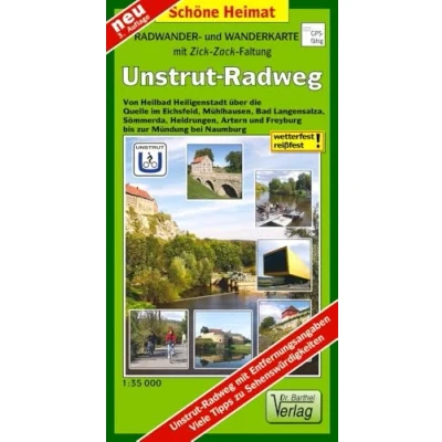 Abbildung von Radwander und Wanderkarte Unstrut Radweg: Von Heilbad Heiligenstadt über die Quelle im Eichsfeld, Mühlhausen, Bad Langensalza, Sömmerda, Heldrungen, ... in Text Bild (Schöne Heimat)