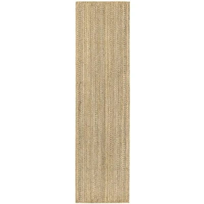 Abbildung von HAMID Jute Teppich, Granada Teppich 100% Natürliche Jutefaser Handgewebt, Weicher und Hohe Festigkeit für Wohnzimmer, Esszimmer, Schlafzimmer, Flurteppich Natürlich (300x80cm)