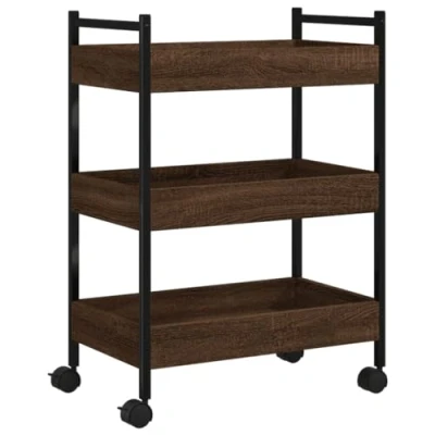 Abbildung von vidaXL Küchenwagen Braun Eichen Optik 50x30x70 cm Holzwerkstoff