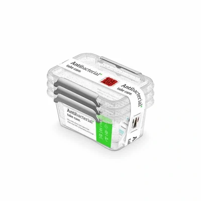 Abbildung von Orplast NanoBox 3 x 500ml Set Antibakterielle Aufbewahrungsbox Kühlschrankbox Lebensmittelbox Medikamentenbox Arzneibox Hygienisch Nanosilber Behälter Steril Box, Transparent