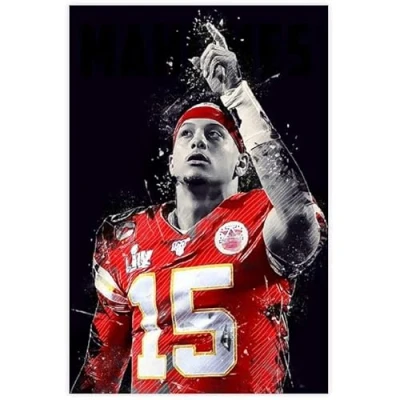 Abbildung von LBMED Leinwand Malerei Bild Patrick Mahomes II Football Poster Sport (4) für Familiendekoration Wandkunst Bilder Und Drucke 23.6&quot;x35.4&quot;(60x90cm) Kein Rahmen