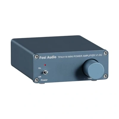 Abbildung von Fosi Audio V1.0G Mini Verstärker, 50Wx2 Class D Verstärker Stereo mit TPA3116 Amp Chip &amp; RCA Eingängen, 2 Kanal HiFi Amplifier für Passive Lautsprecher