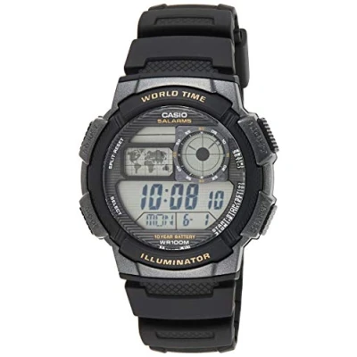 Abbildung von Casio World TIME Digitaluhr, Herren, Größe: One Size, Grau
