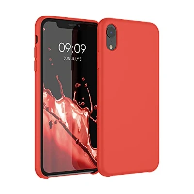 Abbildung von kwmobile Hülle kompatibel mit Apple iPhone XR Silikon Handy Case Handyhülle weiche Oberfläche kabelloses Laden Rot