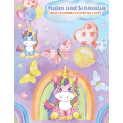 Abbildung von Malen Und Schneiden Ausschneidebuch Einhorn Ab 3 Jahre: Malbuch Schnitt Farbe Lernen Jahre Vorschule Ausschneiden
