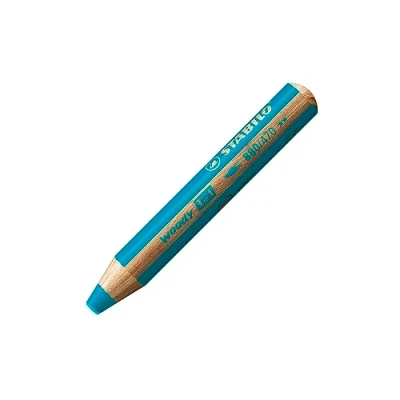 Abbildung von Buntstift, Wasserfarbe &amp; Wachsmalkreide STABILO woody 3 in 1 5er Pack türkis