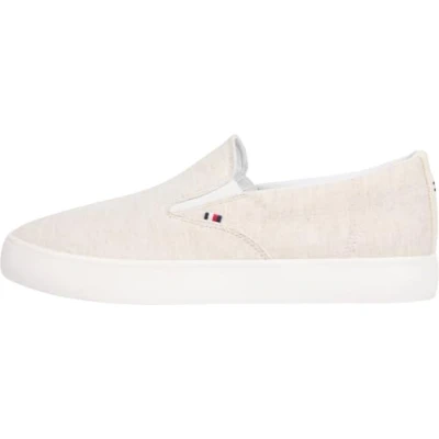 Abbildung von Tommy Hilfiger Chambray Slipper, Herren, Größe: 42, Ecru Schuhe