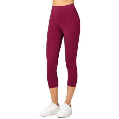 Abbildung von Merry Style Damen Leggings 3/4 Capri aus Viskose MS10 144 (Weinrot, XL)