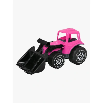 Abbildung von Plasto Traktor Mit Frontlader, Rosa/Schwarz