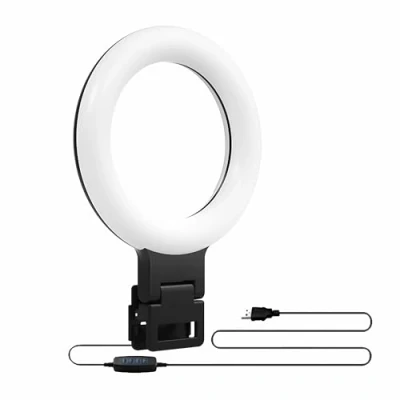 Abbildung von P87CS 6&quot; Ringlicht mit Klemmen USB LED Lampe Schwanenhals, 3 Lichtmodi &amp; 10 Helligkeitsstufen für Videokonferenz, Videoaufnahmen,Zoom Meeting Fotografie