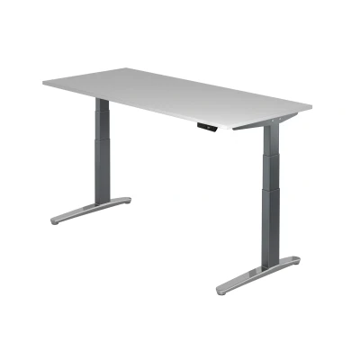 Abbildung von Hammerbacher Schreibtisch XBHM19 Grau/Graphit Kufe poliert
