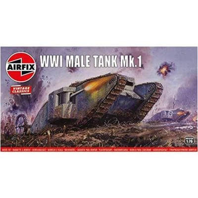 Abbildung von Panzer Mark 1, 1. Weltkrieg, Modellbausatz, Grau