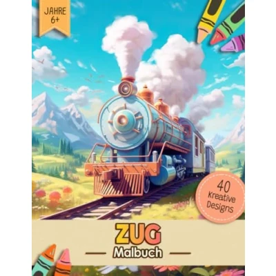 Abbildung von Zug Malbuch: Anti Stress Eisenbahn Und Lokomotive Ausmalbuch Malvorlagen Für Erwachsene, Jugendliche Kinder Lustiges Stressabbau &amp; Entspannung Geschenk Männer, Frauen, Mädchen Senioren