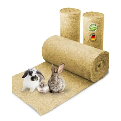 Abbildung von Nagerteppich aus 100% Hanf auf Rolle mit 5m Länge, 60cm Breite, 5mm dick, Hanfteppich für alle Arten Kleintiere, Hanfmatte Nagermatte Nager Teppich