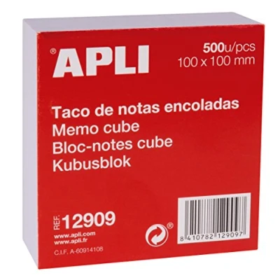 Abbildung von APLI 12909 Haftnotizen, 100 x mm, 500 Blatt, weiß