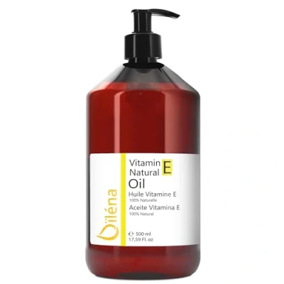 Abbildung von Oïléna Veganes Vitamin E Öl (Tocopherol) 500ml Anti Aging Gesichtspflege Make up Entferner Pflege für Körper, Haare, Nägel Hilft bei Haarausfall