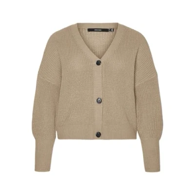 Abbildung von VERO MODA CURVE Damen Vmlea Ls V Neck Cuff Cardigan Noos Cur Strickjacke, Nomad, XL