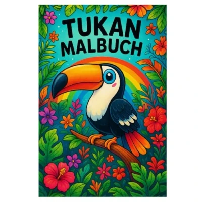 Abbildung von Tukan Malbuch: Tukane: Die gefiederten Juwelen des Dschungels zum Ausmalen