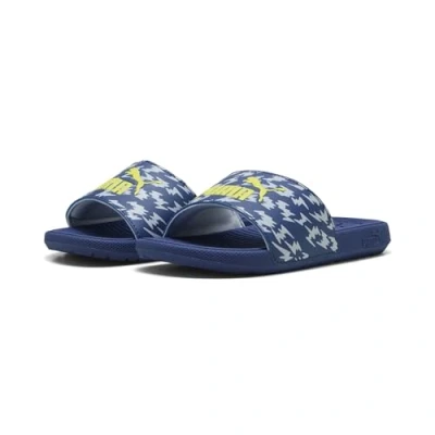 Abbildung von Puma Cool Cat 2.0 Poised 2 Race Slides Kinder Mit Plain Blue Crystal/Lemon Sherbert/Cool Weather Größe: 29