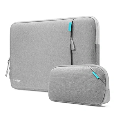 Abbildung von tomtoc 360 Laptop Tasche Hülle für Neu 14 Zoll MacBook Pro M4/M3/M2/M1 Pro/Max (2024 2021) A3401 A3185 A3112 A2992 A2918 A2779 A2442, Stoßfest Laptoptasche Laptophülle Sleeve mit Zubehör