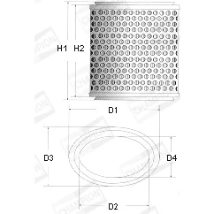 Abbildung von CHAMPION W226/606 Luftfilter 48 360 Filtereinsatz FORD: FIESTA 3, Escort 4 Cabriolet, 5 Schrägheck