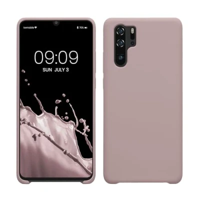 Abbildung von kwmobile Hülle kompatibel mit Huawei P30 Pro Silikon Handy Case Handyhülle weiche Oberfläche kabelloses Laden Nude Lilac