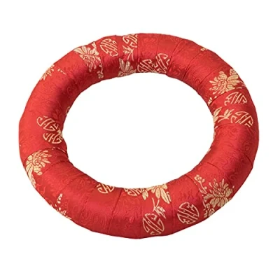 Abbildung von Ring für Klangschale mit traditionellem Muster Ø 20 cm in verschiedenen Farben erhältlich (rot)