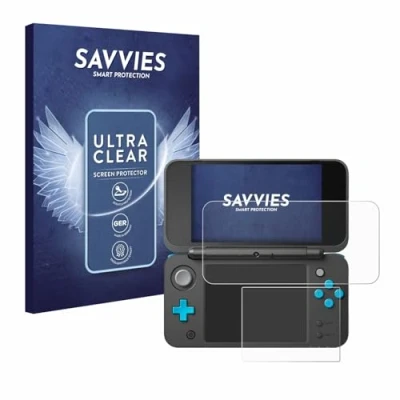 Abbildung von Savvies 18 Stück Schutzfolie für New Nintendo 2DS XL Displayschutz Folie Ultra Transparent