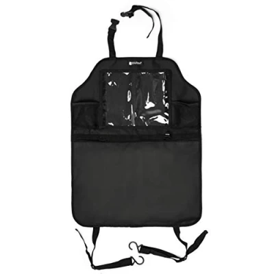 Abbildung von KidsPoint Rückenlehnenschutz Autositzschoner Rückenlehne für Kinder mit Autositz Organizer, XXL Rücksitztaschen Trittschutz Vordersitz