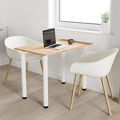 Abbildung von AKKE 70x60 Esszimmertisch Esstisch Tisch mit weißen Beinen Küchentisch Bürotisch Gold Craft