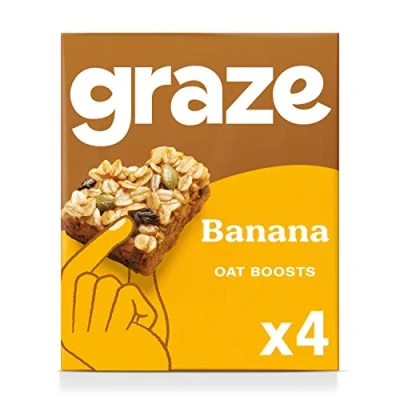 Abbildung von Graze Gesunde Snacks Bananen Hafer Snack Riegel, vegan, 4 x 30 g